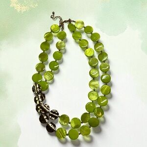 Chic Lime Green Shell Necklace